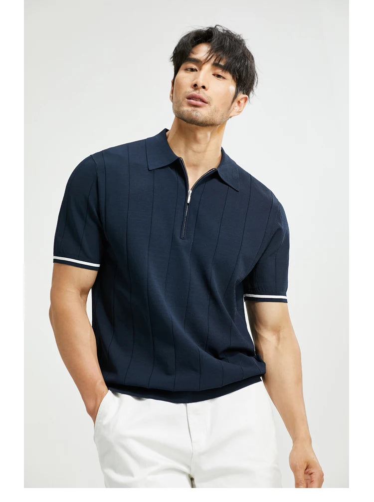 Casual Zip Polo Shirt