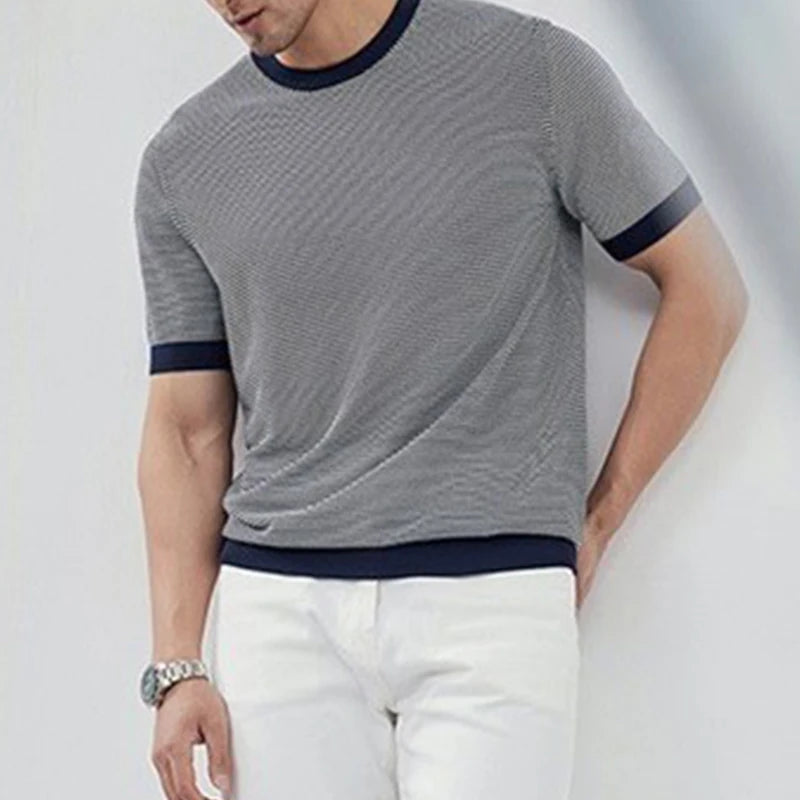 Casual Knitted Crew Neck T-Shirt