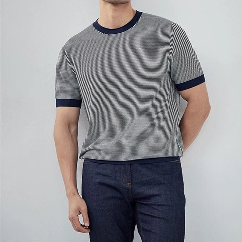 Casual Knitted Crew Neck T-Shirt