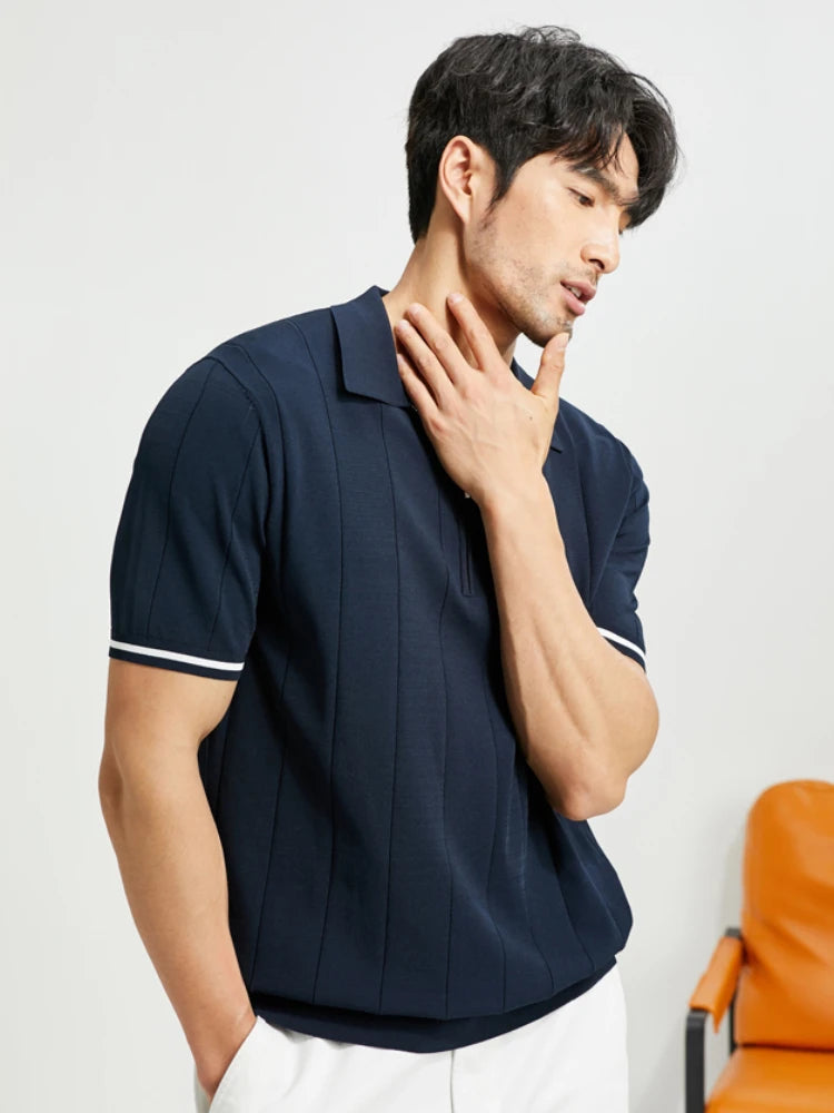 Casual Zip Polo Shirt